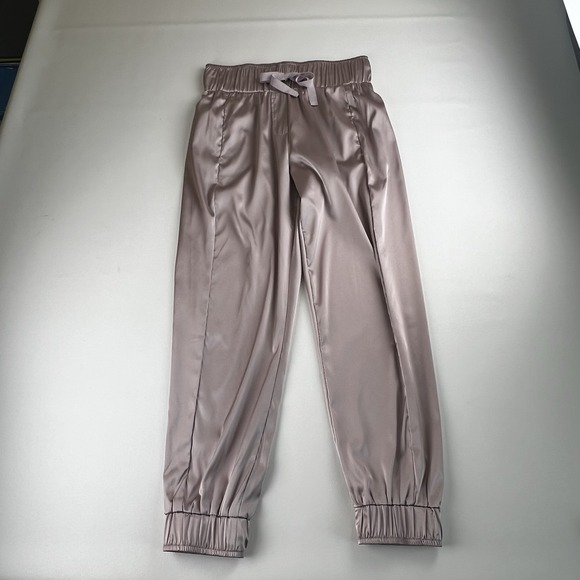 Jagermeister Pants - Women's Pink Satin Jogger Pants - Silky Lounge Trousers - Size S Boho Hippie